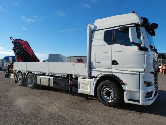 MAN TGX 26.510 LL Pritsche, Fassi F545RA.2.28XE, Containerverschlüsse, - Φορτηγό με ανοιχτή καρότσα, Φορτηγό με γερανό: φωτογραφία 1 MAN TGX 26.510 LL Pritsche, Fassi F545RA.2.28XE, Containerverschlüsse, - Φορτηγό με ανοιχτή καρότσα, Φορτηγό με γερανό: φωτογραφία 1