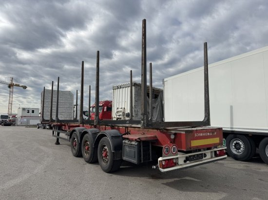 Schwarzmüller Holzauflieger 6 Rungenpaare, BPW-Achsen - Ημιρυμουλκούμενο μεταφοράς ξυλείας: φωτογραφία 2 Schwarzmüller Holzauflieger 6 Rungenpaare, BPW-Achsen - Ημιρυμουλκούμενο μεταφοράς ξυλείας: φωτογραφία 2