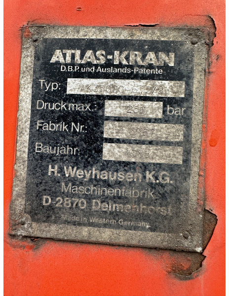 Atlas AK3500C 6.5/2 - Γερανός παπαγάλος για Φορτηγό: φωτογραφία 2 Atlas AK3500C 6.5/2 - Γερανός παπαγάλος για Φορτηγό: φωτογραφία 2