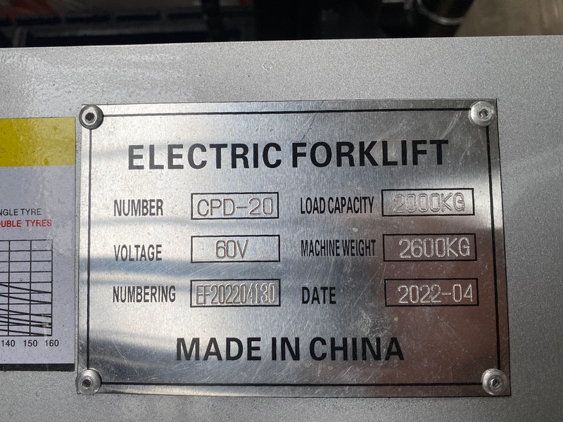 Νέα Περονοφόρο όχημα EASY LIFT CPD 20 Forklift - 2.000 kg loading cap.: φωτογραφία 15 Νέα Περονοφόρο όχημα EASY LIFT CPD 20 Forklift - 2.000 kg loading cap.: φωτογραφία 15