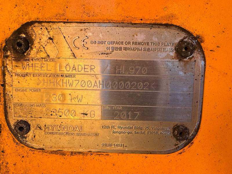 Ελαστιχοφόρος φορτωτής Hyundai HL970: φωτογραφία 16 Ελαστιχοφόρος φορτωτής Hyundai HL970: φωτογραφία 16