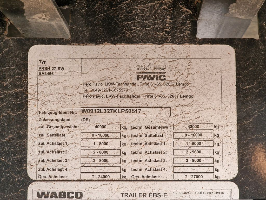Ημιρυμουλκούμενο μεταφοράς ξυλείας PAVIC PRSH-27-SW / Liftachse PAVIC PRSH-27-SW / Liftachse: φωτογραφία 30