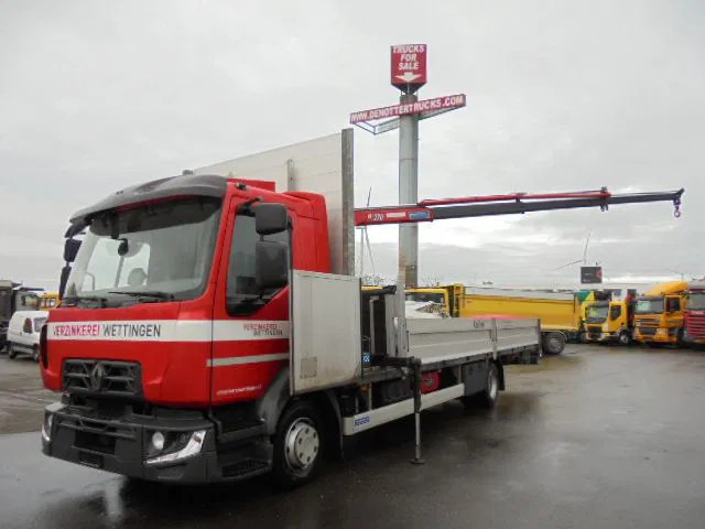 Renault Midlum 240 D12 - Φορτηγό με ανοιχτή καρότσα, Φορτηγό με γερανό: φωτογραφία 1 Renault Midlum 240 D12 - Φορτηγό με ανοιχτή καρότσα, Φορτηγό με γερανό: φωτογραφία 1