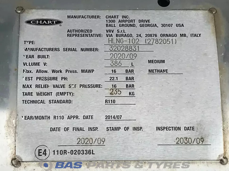 Scania LNG tank Scania 352 Liter 2574686 - Ρεζερβουάρ καυσίμου για Φορτηγό: φωτογραφία 5 Scania LNG tank Scania 352 Liter 2574686 - Ρεζερβουάρ καυσίμου για Φορτηγό: φωτογραφία 5