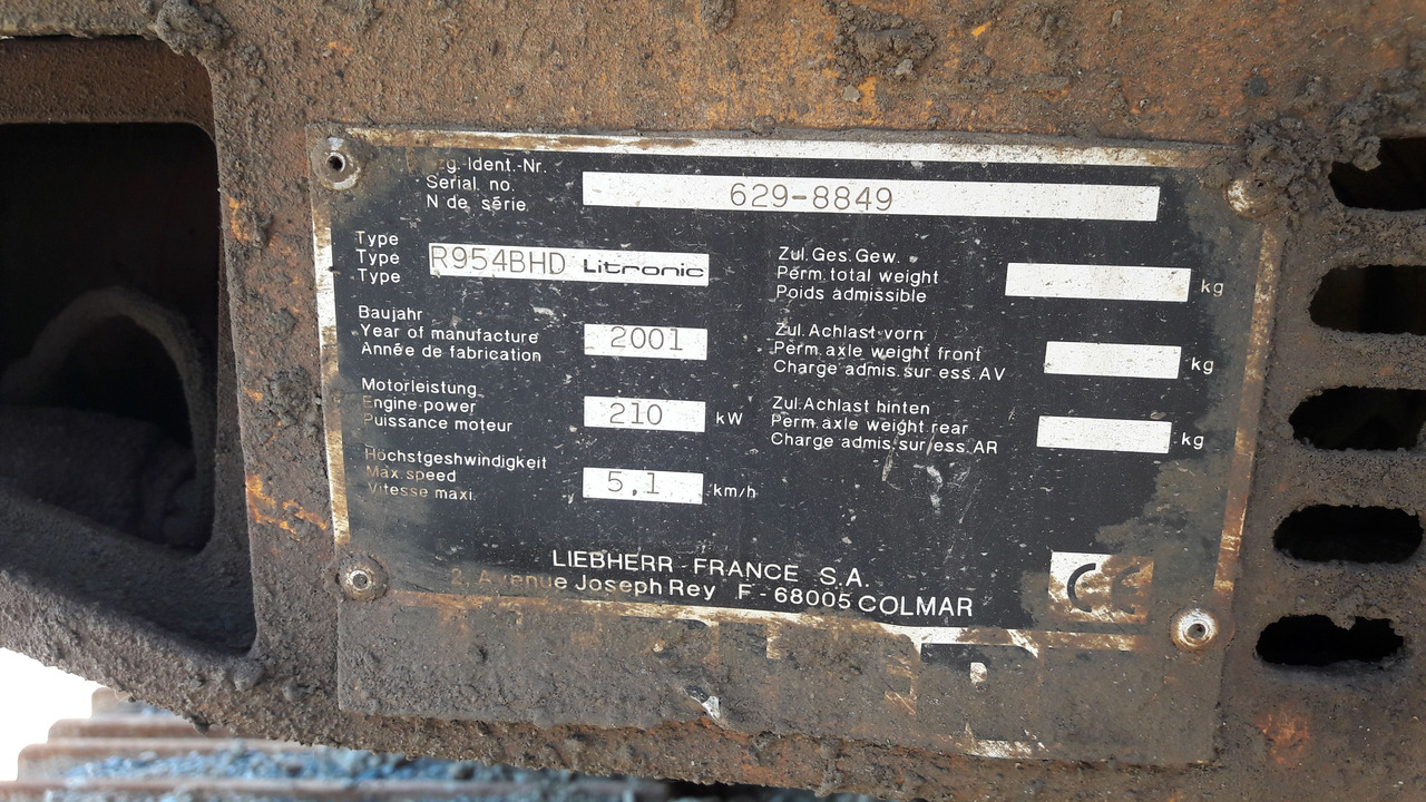 LIEBHERR R954B S/N: 629-8849 (2001) - Ερπυστριοφόρος εκσκαφέας: φωτογραφία 5 LIEBHERR R954B S/N: 629-8849 (2001) - Ερπυστριοφόρος εκσκαφέας: φωτογραφία 5