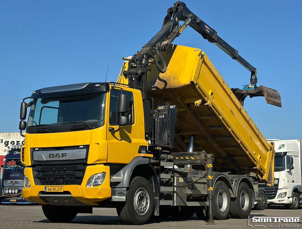 DAF CF 410 FAT 6X4 188.000 KM Palfinger 17 TON/Meter Kraan 2 Zijdige Ruizeveld K - Φορτηγό με γερανό: φωτογραφία 1 DAF CF 410 FAT 6X4 188.000 KM Palfinger 17 TON/Meter Kraan 2 Zijdige Ruizeveld K - Φορτηγό με γερανό: φωτογραφία 1