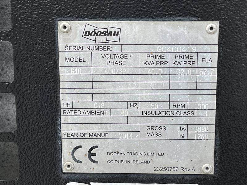 Doosan G 40 - Βιομηχανική γεννήτρια: φωτογραφία 2 Doosan G 40 - Βιομηχανική γεννήτρια: φωτογραφία 2