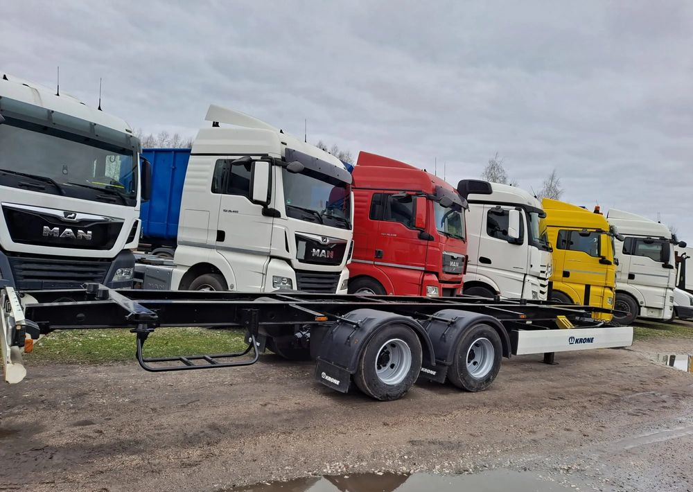 Krone Przyczepa Tandem Krone - Ρυμούλκα μεταφοράς εμπορευματοκιβωτίων/ Κινητό αμάξωμα: φωτογραφία 1 Krone Przyczepa Tandem Krone - Ρυμούλκα μεταφοράς εμπορευματοκιβωτίων/ Κινητό αμάξωμα: φωτογραφία 1