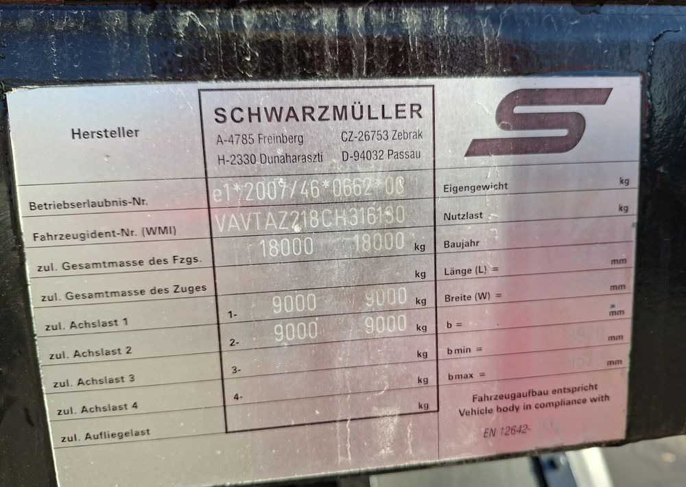 Schwarzmuller ciężarowa przyczepa 18 palet - Τρέιλερ κουρτίνα: φωτογραφία 5 Schwarzmuller ciężarowa przyczepa 18 palet - Τρέιλερ κουρτίνα: φωτογραφία 5