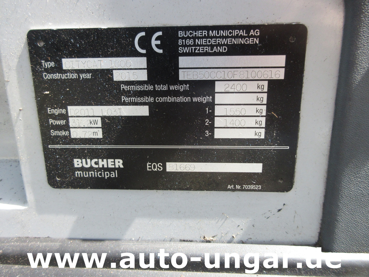 Σάρωθρο δρόμων BUCHER CityCat CC1000 ERSATZTEILTRÄGER Kehrmaschine SPAREPARTS: φωτογραφία 16