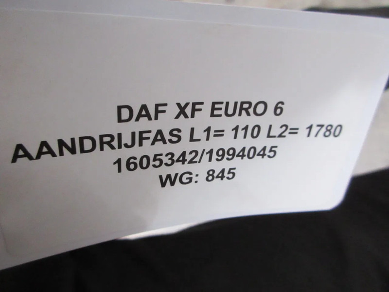 DAF 1605342 // 1994045 L1= 110//L2 = 1780 DAF XF CF EURO 6 MODEL 2016 - Ημιαξονιο για Φορτηγό: φωτογραφία 5 DAF 1605342 // 1994045 L1= 110//L2 = 1780 DAF XF CF EURO 6 MODEL 2016 - Ημιαξονιο για Φορτηγό: φωτογραφία 5