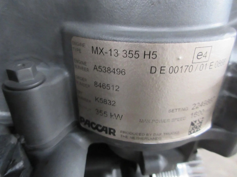 DAF 2249867 // 2353631 // 2304390 MX 13- 355 H 5 DAF XG 480 MODEL 2023 KM CA 170.000 - Κινητήρας για Φορτηγό: φωτογραφία 5 DAF 2249867 // 2353631 // 2304390 MX 13- 355 H 5 DAF XG 480 MODEL 2023 KM CA 170.000 - Κινητήρας για Φορτηγό: φωτογραφία 5