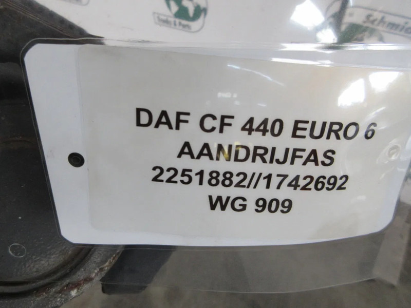 DAF 2251882 // 1742692 AANDRIJFAS DAF 6X2 CF XF EURO 6 - Ημιαξονιο για Φορτηγό: φωτογραφία 5 DAF 2251882 // 1742692 AANDRIJFAS DAF 6X2 CF XF EURO 6 - Ημιαξονιο για Φορτηγό: φωτογραφία 5