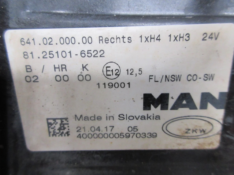 MAN 81.25101-6522 // 81.25101- 6798 // MISLAMP MAN TGS EURO 6 - Προβολέας ομίχλης για Φορτηγό: φωτογραφία 5 MAN 81.25101-6522 // 81.25101- 6798 // MISLAMP MAN TGS EURO 6 - Προβολέας ομίχλης για Φορτηγό: φωτογραφία 5