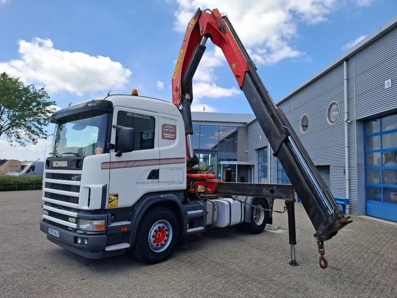 Scania 124G-420 / RETARDER / PALFINGER PK32080 / DOUBLE TANK / AIRCO / GOOD CONDITION / MANUAL / EURO-3 / 2004 - Φορτηγό με γερανό: φωτογραφία 1 Scania 124G-420 / RETARDER / PALFINGER PK32080 / DOUBLE TANK / AIRCO / GOOD CONDITION / MANUAL / EURO-3 / 2004 - Φορτηγό με γερανό: φωτογραφία 1