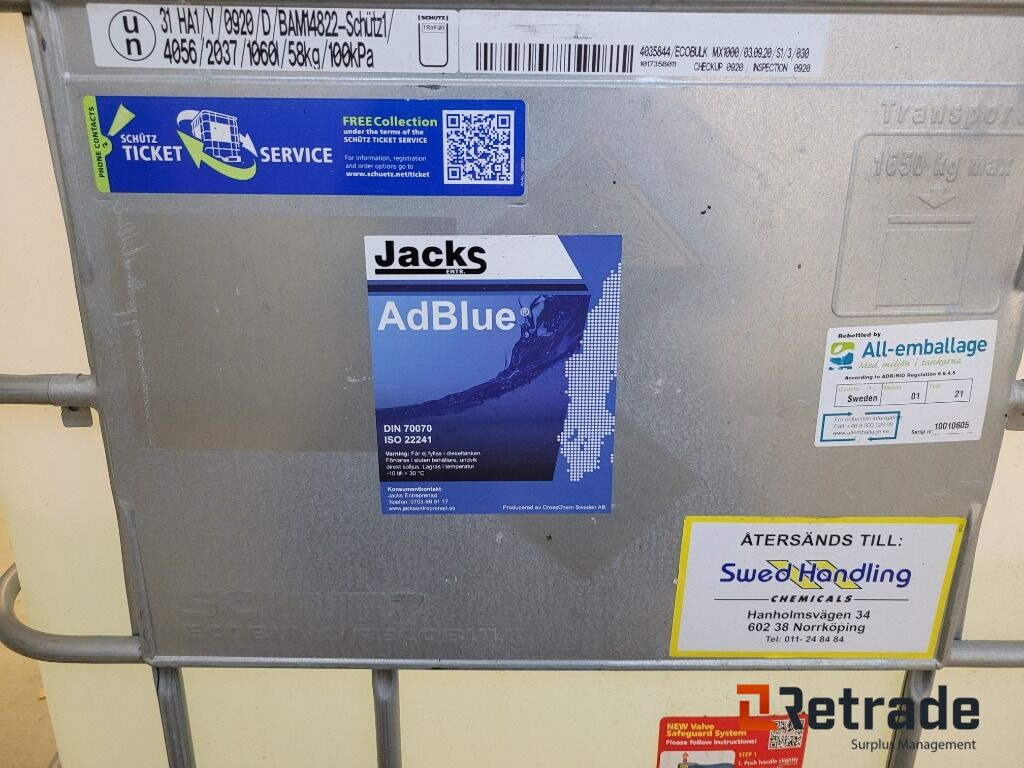 AdBlue 500 Liter IBC - Μονάδα ρεζερβουάρ AdBlue για Κατασκευή μηχανήματα: φωτογραφία 5 AdBlue 500 Liter IBC - Μονάδα ρεζερβουάρ AdBlue για Κατασκευή μηχανήματα: φωτογραφία 5