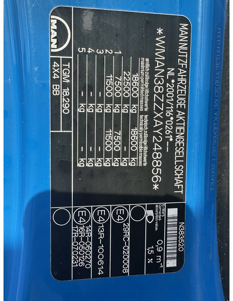 Φορτηγό με γερανό MAN TGM 18-290 4x4 Kraan met Open laadbak HMF Kraan 13 T: φωτογραφία 10