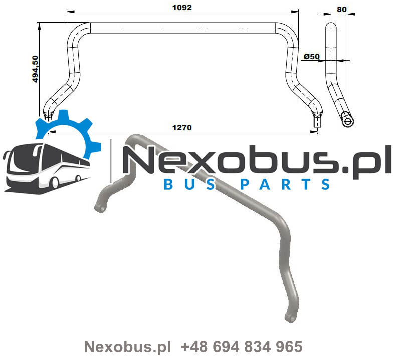 Stabilizator Setra 431DT 531DT przód - Ανάρτηση για Λεωφορείο: φωτογραφία 1 Stabilizator Setra 431DT 531DT przód - Ανάρτηση για Λεωφορείο: φωτογραφία 1