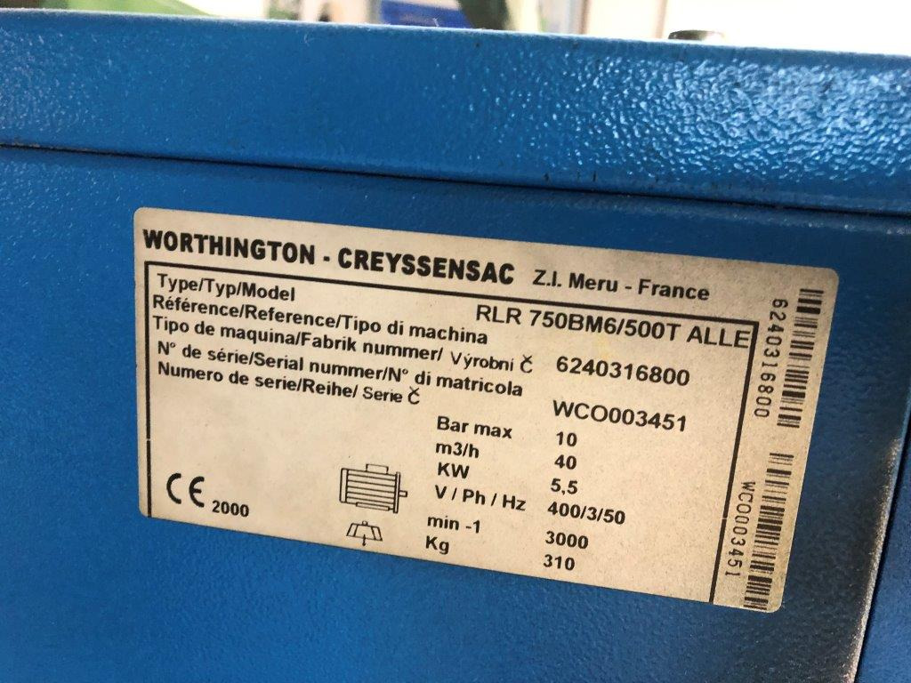 Compressor Worthington Rollair RLR 750 BM 6 500 T with Hankison refrigerated air dryer - Αεροσυμπιεστής: φωτογραφία 3 Compressor Worthington Rollair RLR 750 BM 6 500 T with Hankison refrigerated air dryer - Αεροσυμπιεστής: φωτογραφία 3