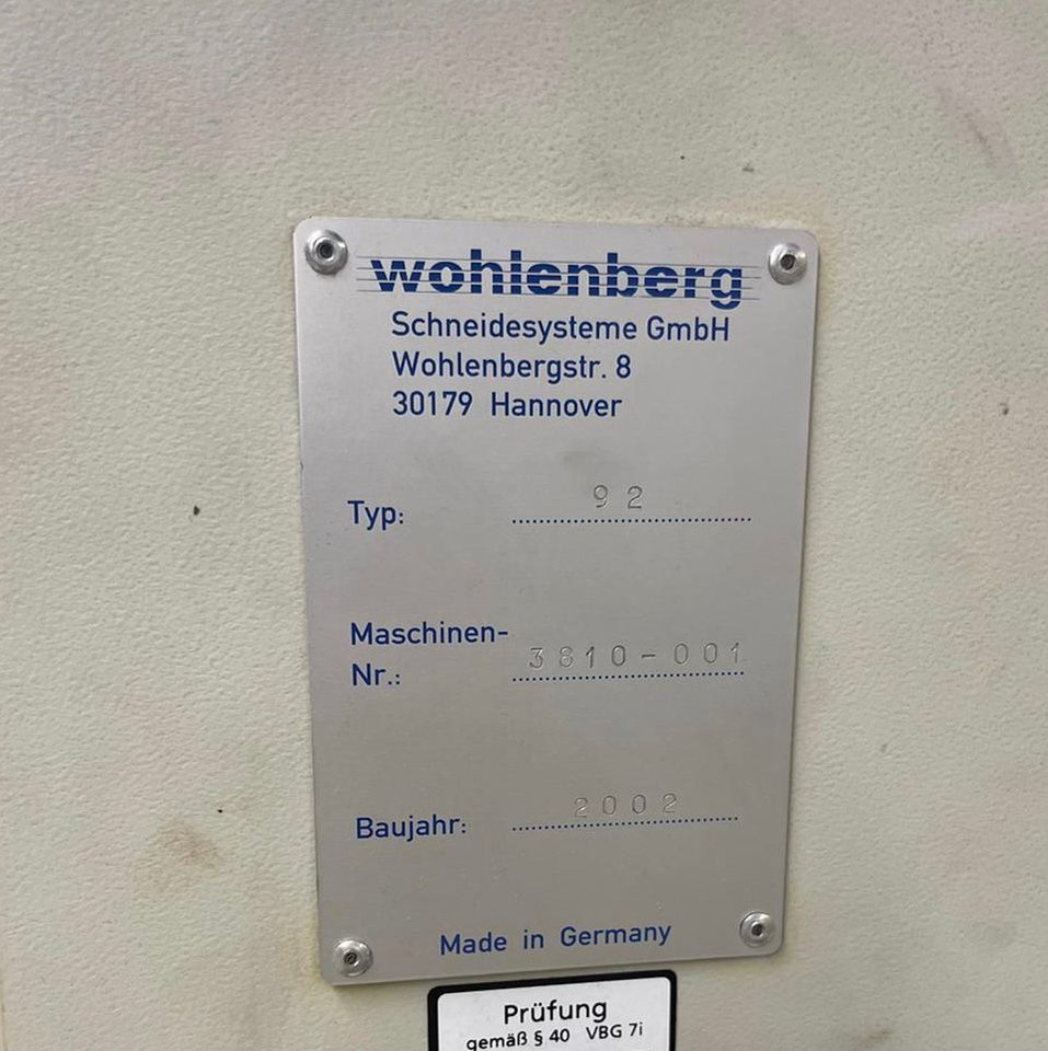 Wohlenberg cut-tec 92 high-speed cutter - Μηχανή κοπής χαρτιού: φωτογραφία 2 Wohlenberg cut-tec 92 high-speed cutter - Μηχανή κοπής χαρτιού: φωτογραφία 2
