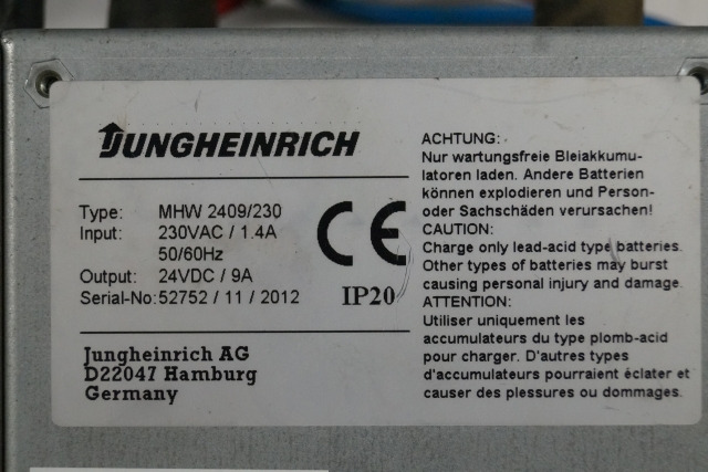 Jungheinrich 50461442 | Charger build in 24V/9A gel for EMC110 sn. 52752/11/2012 Charger build in 24V/9A gel for EMC110 sn. 52752/11/2012 - Συσσωρευτής για Ανυψωτικό μηχάνημα: φωτογραφία 2 Jungheinrich 50461442 | Charger build in 24V/9A gel for EMC110 sn. 52752/11/2012 Charger build in 24V/9A gel for EMC110 sn. 52752/11/2012 - Συσσωρευτής για Ανυψωτικό μηχάνημα: φωτογραφία 2