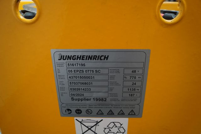 Jungheinrich unknown | Battery 48V775Ah 05-EPZS775SC Year 2024 weight 1135 kg sn - Συσσωρευτής για Ανυψωτικό μηχάνημα: φωτογραφία 4 Jungheinrich unknown | Battery 48V775Ah 05-EPZS775SC Year 2024 weight 1135 kg sn - Συσσωρευτής για Ανυψωτικό μηχάνημα: φωτογραφία 4