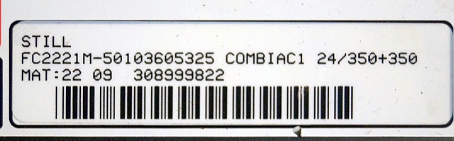 Still 50103605325 | Controller Combi AC1 24/350+350 mat 22 09 sn. 308999822 from - Ηλεκτρονική μονάδα ελέγχου για Ανυψωτικό μηχάνημα: φωτογραφία 3 Still 50103605325 | Controller Combi AC1 24/350+350 mat 22 09 sn. 308999822 from - Ηλεκτρονική μονάδα ελέγχου για Ανυψωτικό μηχάνημα: φωτογραφία 3