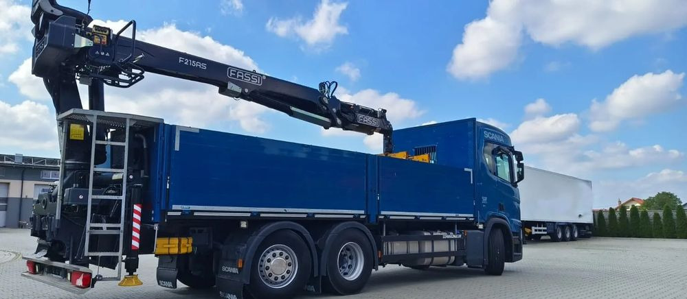 Scania R 500 6x2 / HDS Fassi F 215 AS / Euro 6 / Retarder / Oś skrętna / 220 000 km! - Φορτηγό με ανοιχτή καρότσα, Φορτηγό με γερανό: φωτογραφία 5 Scania R 500 6x2 / HDS Fassi F 215 AS / Euro 6 / Retarder / Oś skrętna / 220 000 km! - Φορτηγό με ανοιχτή καρότσα, Φορτηγό με γερανό: φωτογραφία 5