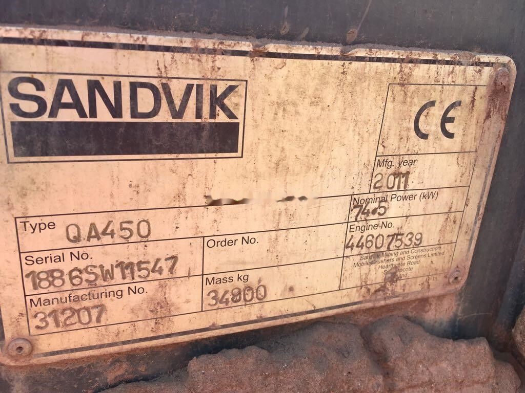 Διαλογής Sandvik QA450: φωτογραφία 6 Διαλογής Sandvik QA450: φωτογραφία 6