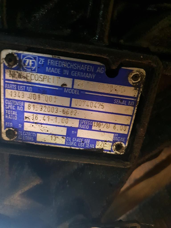 MAN TGA ZF 16 S 2220 TD WITH HYDRAULIC LEVER 1-1 WITHOUT INTARDER - Κιβώτιο ταχυτήτων για Φορτηγό: φωτογραφία 5 MAN TGA ZF 16 S 2220 TD WITH HYDRAULIC LEVER 1-1 WITHOUT INTARDER - Κιβώτιο ταχυτήτων για Φορτηγό: φωτογραφία 5