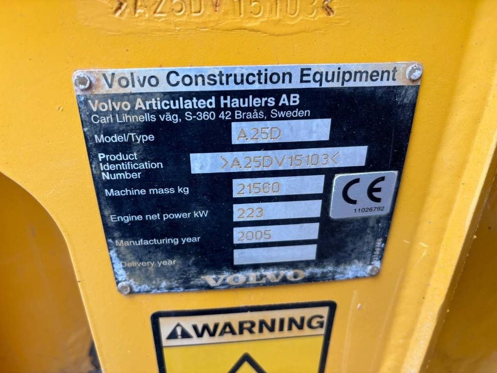 Volvo A 25 D (Under Preparation) - Αρθρωτό φορτηγό: φωτογραφία 3 Volvo A 25 D (Under Preparation) - Αρθρωτό φορτηγό: φωτογραφία 3