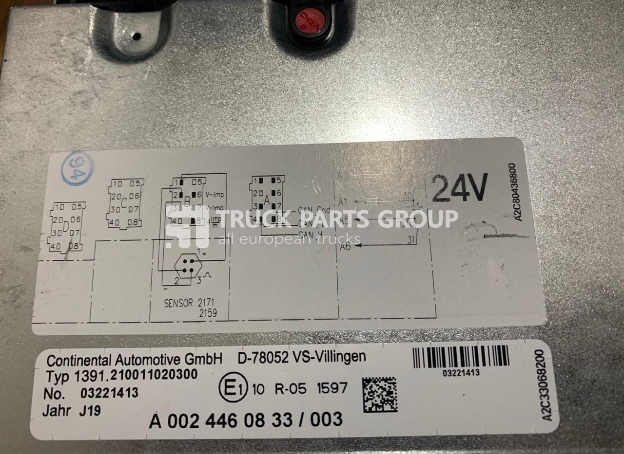 Mercedes Benz Tachograph, Tacho, TSU unit, 0004466833, 002446033, 125 KM/h, 03221413, type 1391, Continental Automotive GmbH, Battery-buffered Real Time Clock (RTC), Captive Testing and programming pl - Ταχογράφος για Φορτηγό: φωτογραφία 2 Mercedes Benz Tachograph, Tacho, TSU unit, 0004466833, 002446033, 125 KM/h, 03221413, type 1391, Continental Automotive GmbH, Battery-buffered Real Time Clock (RTC), Captive Testing and programming pl - Ταχογράφος για Φορτηγό: φωτογραφία 2