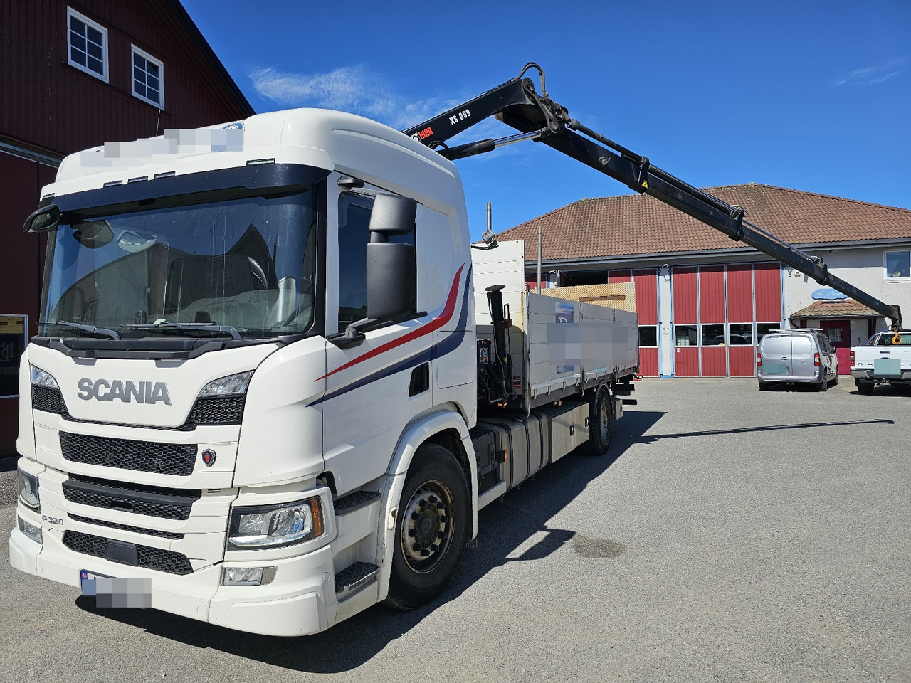 Scania P320 - Φορτηγό με ανοιχτή καρότσα, Φορτηγό με γερανό: φωτογραφία 1 Scania P320 - Φορτηγό με ανοιχτή καρότσα, Φορτηγό με γερανό: φωτογραφία 1
