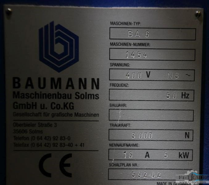 Baumann BA 6 - Εκτυπωτική μηχανή: φωτογραφία 2 Baumann BA 6 - Εκτυπωτική μηχανή: φωτογραφία 2