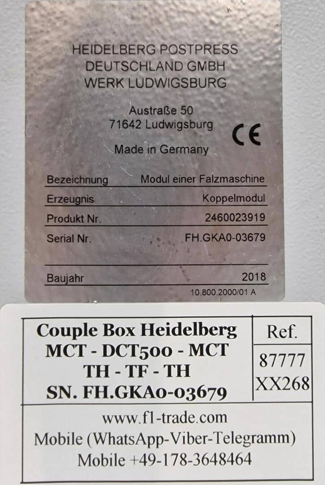 Εκτυπωτική μηχανή Heidelberg TH-TF-TH: φωτογραφία 6 Εκτυπωτική μηχανή Heidelberg TH-TF-TH: φωτογραφία 6