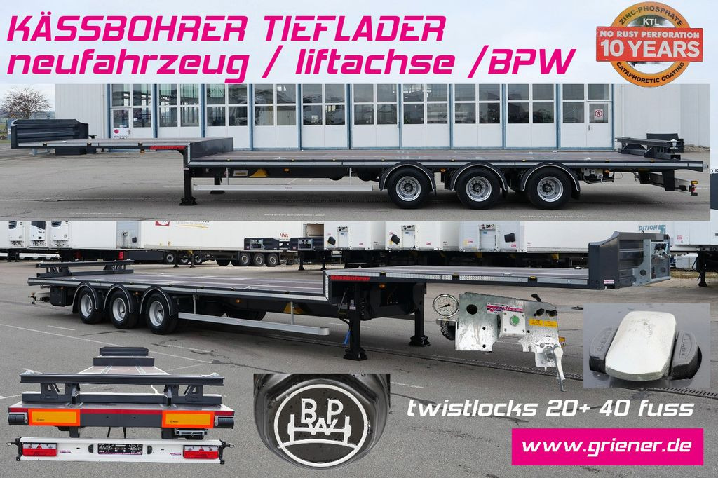 Kässbohrer K.SPJ3 / JUMBO PLATTFORM / BPW /LIFT/ CONTAINER - Επικαθήμενο με χαμηλό δάπεδο: φωτογραφία 1 Kässbohrer K.SPJ3 / JUMBO PLATTFORM / BPW /LIFT/ CONTAINER - Επικαθήμενο με χαμηλό δάπεδο: φωτογραφία 1