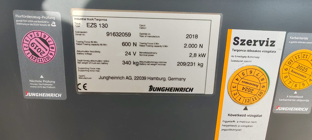 Jungheinrich EZS130 Li-Ion 2018yy/ 1590mh - Μηχάνημα έλξης: φωτογραφία 4 Jungheinrich EZS130 Li-Ion 2018yy/ 1590mh - Μηχάνημα έλξης: φωτογραφία 4