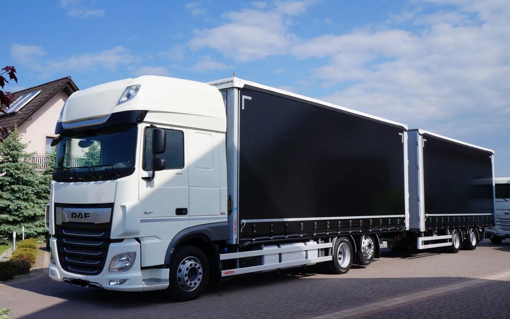 DAF XF 480 EURO 6 ZESTAW TANDEM PRZEJAZDOWY 120 M3 7,7 M + 7,7 M WECON - Φορτηγό μουσαμάς: φωτογραφία 2 DAF XF 480 EURO 6 ZESTAW TANDEM PRZEJAZDOWY 120 M3 7,7 M + 7,7 M WECON - Φορτηγό μουσαμάς: φωτογραφία 2