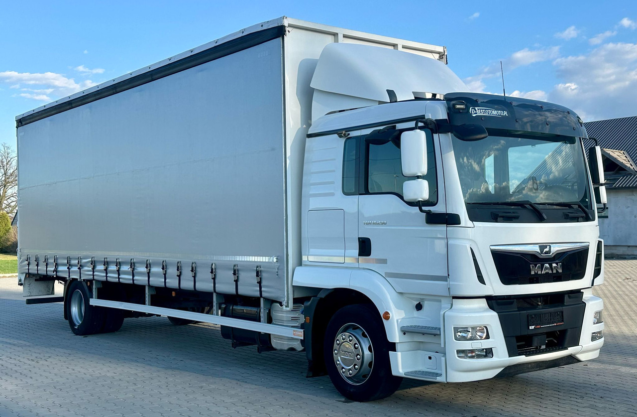 MAN TGM 18.290 / FIRANKA / WINDA / 22 EUROPALETY / AUTOMAT / SYPIALKA / 9 059 KG ŁADOWNOŚCI / NISKI PRZEBIEG / ZSUWANY DACH / EURO 6 - Φορτηγό μουσαμάς: φωτογραφία 1 MAN TGM 18.290 / FIRANKA / WINDA / 22 EUROPALETY / AUTOMAT / SYPIALKA / 9 059 KG ŁADOWNOŚCI / NISKI PRZEBIEG / ZSUWANY DACH / EURO 6 - Φορτηγό μουσαμάς: φωτογραφία 1