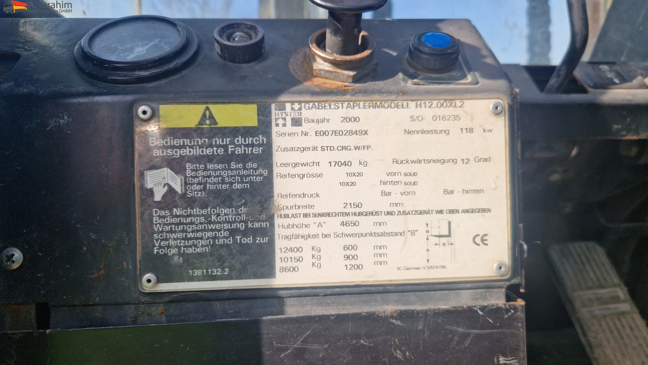 Hyster H 12.00 XL2 12t Stapler Hubkraft | Top Zustand - Πετρελαιοκίνητο περονοφόρο: φωτογραφία 3 Hyster H 12.00 XL2 12t Stapler Hubkraft | Top Zustand - Πετρελαιοκίνητο περονοφόρο: φωτογραφία 3
