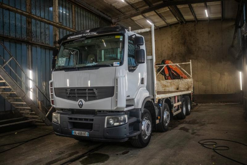 Renault KERAX 380DXI-8x4+PK18TM/3EXT - Φορτηγό με ανοιχτή καρότσα, Φορτηγό με γερανό: φωτογραφία 1 Renault KERAX 380DXI-8x4+PK18TM/3EXT - Φορτηγό με ανοιχτή καρότσα, Φορτηγό με γερανό: φωτογραφία 1
