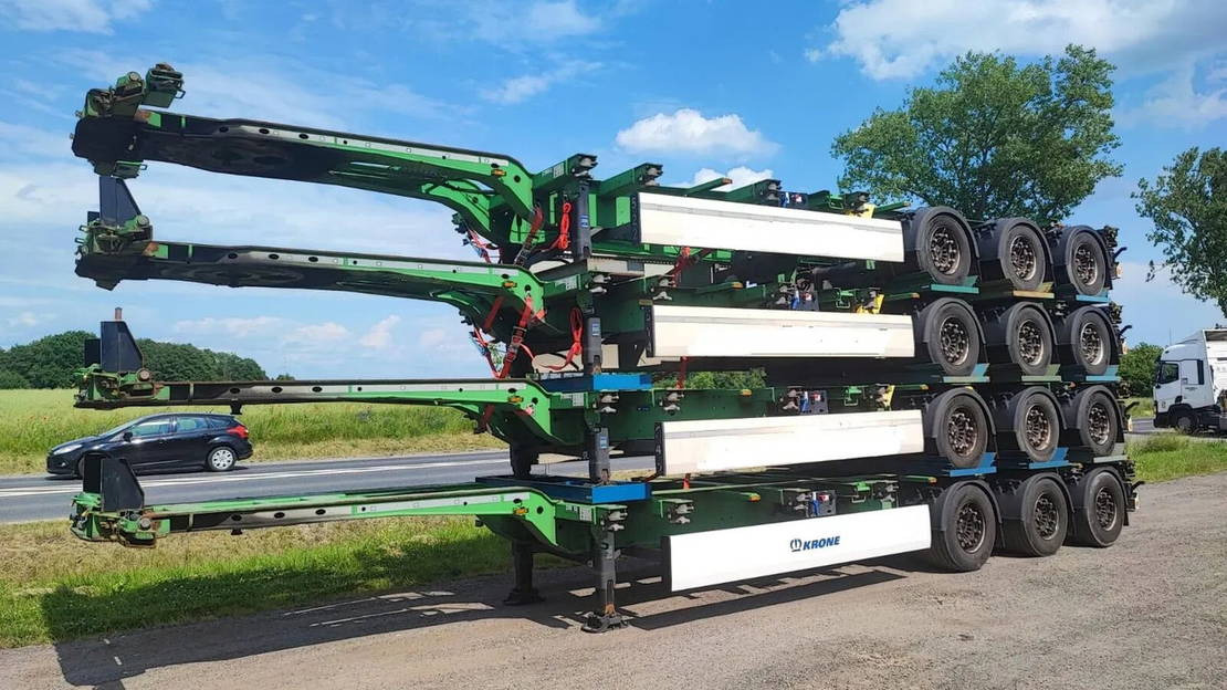 Krone SD - Επικαθήμενο μεταφοράς εμπορευματοκιβωτίων/ Κινητό αμάξωμα: φωτογραφία 1 Krone SD - Επικαθήμενο μεταφοράς εμπορευματοκιβωτίων/ Κινητό αμάξωμα: φωτογραφία 1