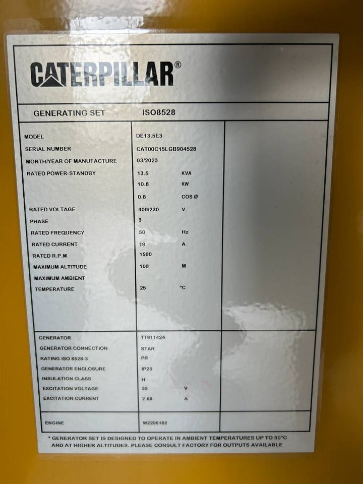 CAT DE13.5E3 - 13.5 kVA Generator - DPX-18001 - Βιομηχανική γεννήτρια: φωτογραφία 5 CAT DE13.5E3 - 13.5 kVA Generator - DPX-18001 - Βιομηχανική γεννήτρια: φωτογραφία 5