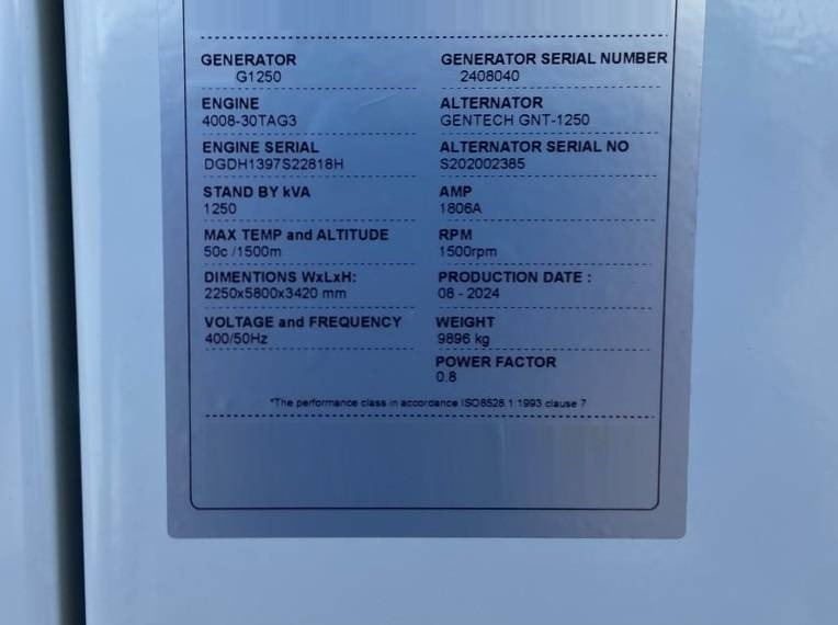 Perkins 4008TAG3 - 1.250 kVA Generator - DPX-21070 - Βιομηχανική γεννήτρια: φωτογραφία 4 Perkins 4008TAG3 - 1.250 kVA Generator - DPX-21070 - Βιομηχανική γεννήτρια: φωτογραφία 4