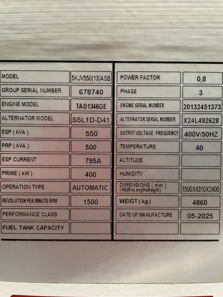 Volvo TAD1346GE - 550 kVA Generator - DPX-18882 - Βιομηχανική γεννήτρια: φωτογραφία 5 Volvo TAD1346GE - 550 kVA Generator - DPX-18882 - Βιομηχανική γεννήτρια: φωτογραφία 5