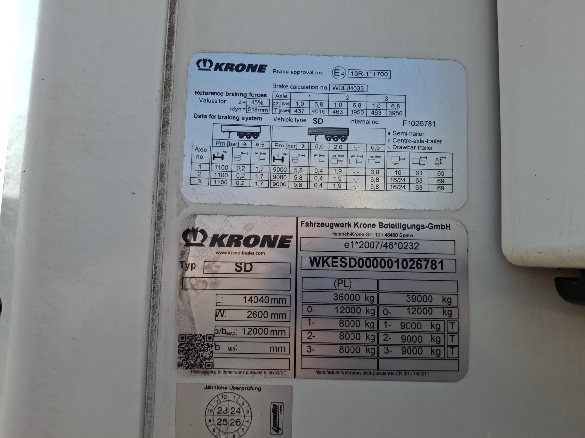Ρυμούλκα ψυγείο KRONE SD  CHŁODNIA: φωτογραφία 9
