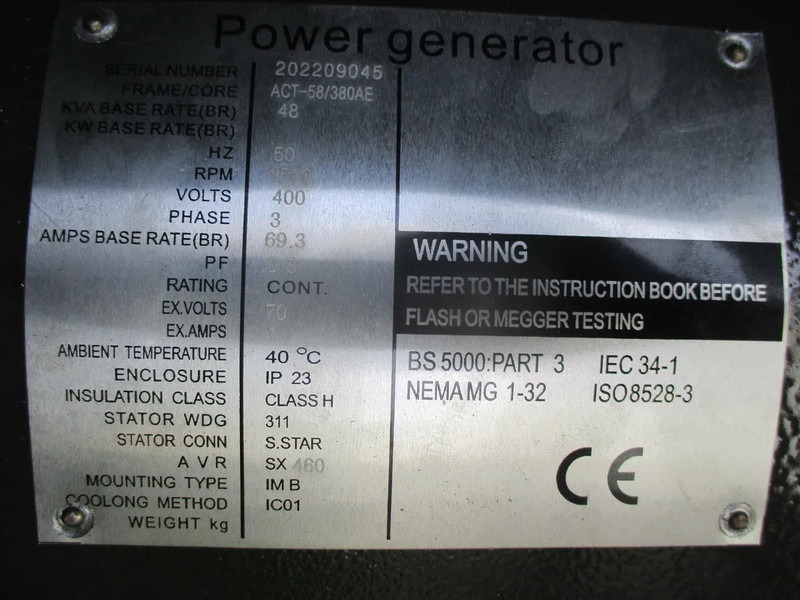 Νέα Βιομηχανική γεννήτρια Active ACT-58/380AE , New Diesel generator , 48 KVA , 3 Phase , 2 Pieces in stock: φωτογραφία 15