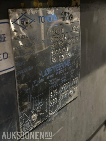 1995 Toyota 7FBMF Elektrisk motvektstruck, 6197 timer - Ανυψωτικό μηχάνημα: φωτογραφία 5 1995 Toyota 7FBMF Elektrisk motvektstruck, 6197 timer - Ανυψωτικό μηχάνημα: φωτογραφία 5