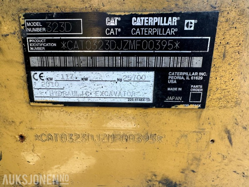 2010 CAT 323D GRAVEMASKIN - 14167 TIMER - Εκσκαφέας: φωτογραφία 4 2010 CAT 323D GRAVEMASKIN - 14167 TIMER - Εκσκαφέας: φωτογραφία 4