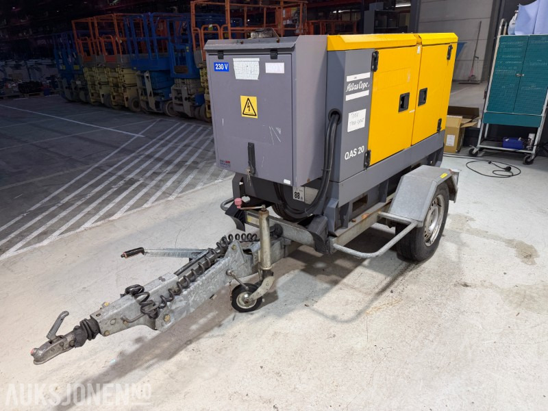 2014 Atlas Copco QAS 20 TR tilhengermontert aggregat - 20 KVA / 16 kW - Εξοπλισμού κατασκευών: φωτογραφία 1 2014 Atlas Copco QAS 20 TR tilhengermontert aggregat - 20 KVA / 16 kW - Εξοπλισμού κατασκευών: φωτογραφία 1